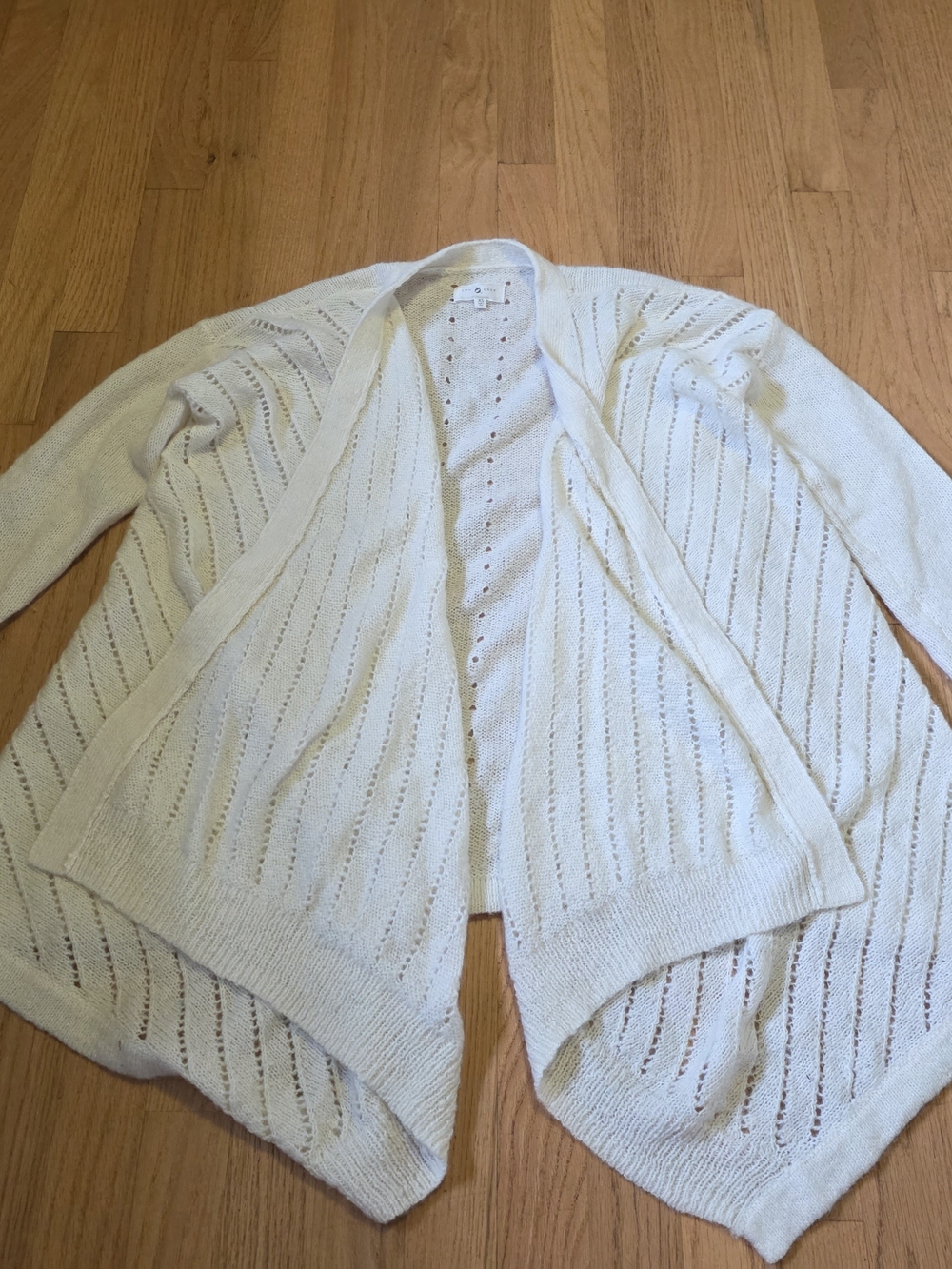 Lou & Grey Ivory Open-Front Knit Cardigan